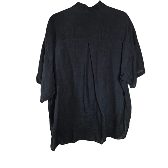 Anne Pinkerton black lagenlook oversized button up shirt japan - Picture 2 of 9